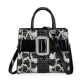 Black Leopard Embossed Pattern Faux Leather Crossbody Bag (11"x5.1"x9.5") with 51 Inch Shoulder Strap - Sticky add to cart bar