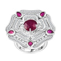 GP Niassa Ruby (FF), White Zircon Ring in Rhodium Over Sterling Silver (Size 10.0) 7.40 ctw - Sticky add to cart bar
