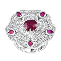 GP Niassa Ruby (FF), White Zircon Ring in Rhodium Over Sterling Silver (Size 10.0) 7.40 ctw