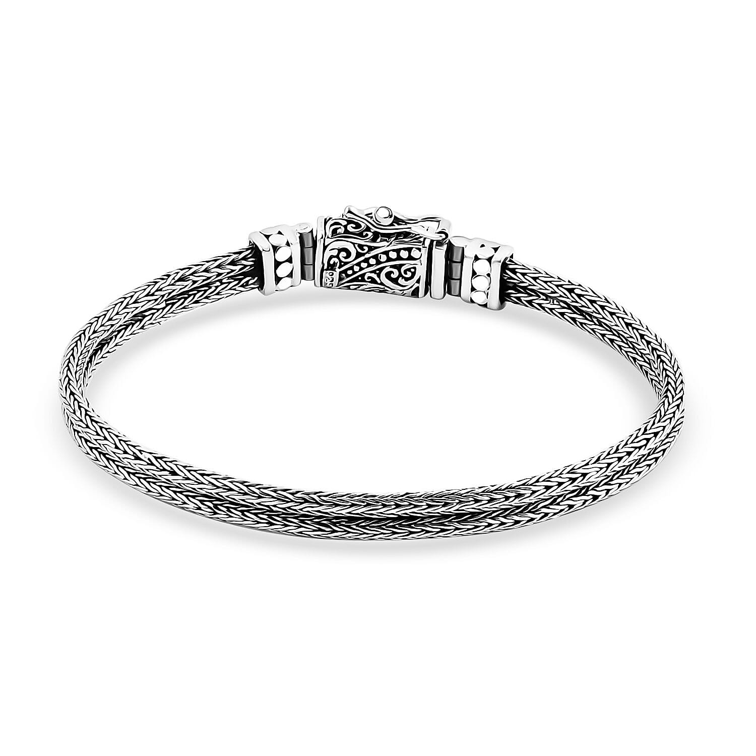 D'Joy Bali Legacy Sterling Silver Naga with Butterfly Bracelet (6.50 In) (15.50 g)
