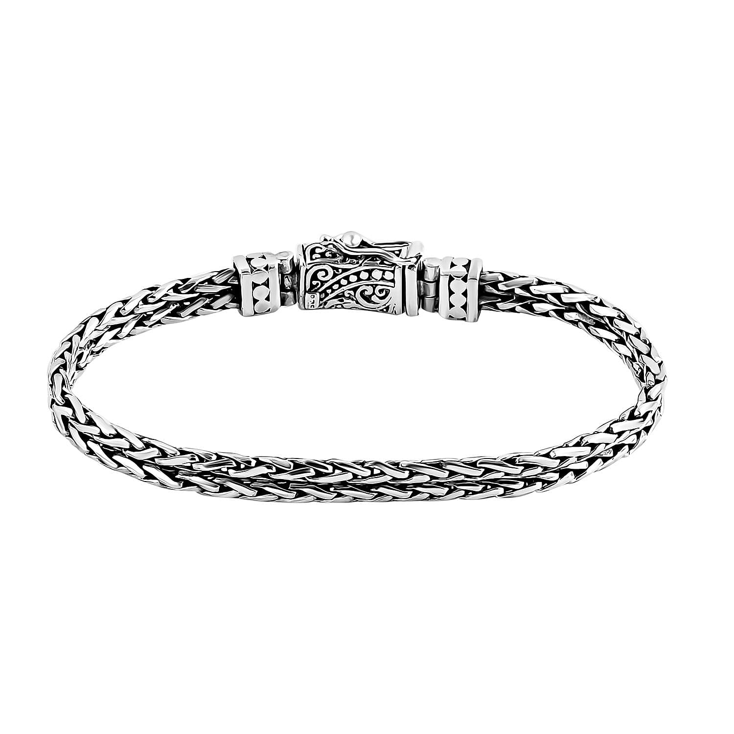 D'Joy Bali Legacy Sterling Silver Naga with Butterfly Bracelet (6.50 In) (15.50 g)