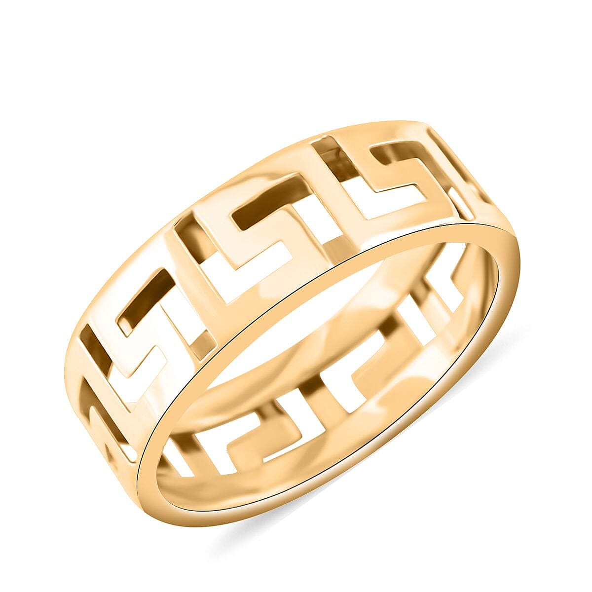 Italian Greek Key 6mm Ring in 10K Yellow Gold 1.55 Grams