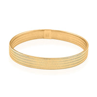 Italian 8.6mm Flat Mesh Stretch Bangle Bracelet in 10K Yellow Gold 2.23 Grams
