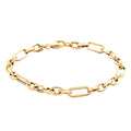 Italian 10K Yellow Gold Alternata Box Chain Bracelet (7.50 Inches ) (5.1mm, 2.65 Grams) - Sticky add to cart bar