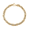 Italian 5.5mm Mocaico Byzantine Bracelet in 10K Yellow Gold (7.75 In) 6.60 Grams - Sticky add to cart bar
