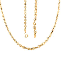 Italian 10K Yellow Gold 3.8mm Confetti Rope Necklace 18 Inches 4.45 Grams