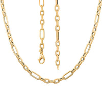 Italian 10K Yellow Gold 5.1mm Alternata Box Chain Necklace 18 Inches 5.5 Grams