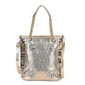 Gold Fashionable Spacious Crystal Tote Bag (10.4"x4.9"x12.6") - Sticky add to cart bar
