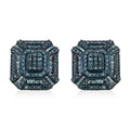 Blue Diamond (IR) Earrings in Platinum Over Sterling Silver 1.50 ctw - Sticky add to cart bar