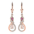 D'Joy Premium Marropino Morganite and Multi Gemstone 1.30 ctw Infinity Love Earrings in 18K Vermeil Rose Gold Over Sterling Silver - Sticky add to cart bar