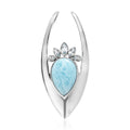 Sajen Silver Larimar and Sky Blue Topaz Pendant in Rhodium Over Sterling Silver 4.90 ctw - Sticky add to cart bar