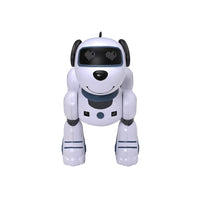 Multi-Functional Robotic Stunt Toy Dog with Remote Control and LED Eyes - Gray