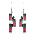 Epic Deal Sajen Silver Watermelon Quartz (Triplet) and Celestial Green Coated Quartz 12.50 ctw Earrings in Rhodium Over Sterling Silver - Sticky add to cart bar