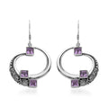Sajen Silver Brazilian Amethyst Earrings in Rhodium Over Sterling Silver 3.85 ctw - Sticky add to cart bar