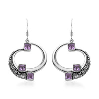 Sajen Silver Brazilian Amethyst Earrings in Rhodium Over Sterling Silver 3.85 ctw