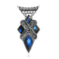 Sajen Silver Malagasy Labradorite 11.00 ctw Pendant in Rhodium Over Sterling Silver - Sticky add to cart bar
