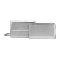 Metallic Silver Faux Leather 2in 1 Sling Crossbody Bag (7.48"x4.7"x2.8") with Shoulder Strap - Sticky add to cart bar