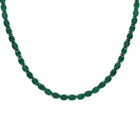 D'Joy Verde Onyx and Thai Black Spinel 54.20 ctw Wolf Necklace in Rhodium Over Sterling Silver 18 Inches
