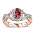 Luxoro AAA Blush Tourmaline and G-H I2 Diamond 1.15 ctw Infinity Halo Ring in 10K Rose Gold - Sticky add to cart bar