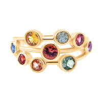 Multi Sapphire 1.95 ctw Ring in Vermeil Yellow Gold Over Sterling Silver