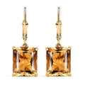 TLV Radiant Cut Brazilian Citrine Lever Back Earrings in 18K Vermeil YG Over Sterling Silver 11.25 ctw - Sticky add to cart bar