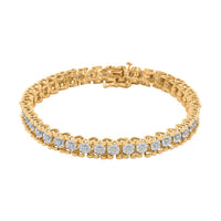 Diamond Bracelet in 14K YG Over Sterling Silver (7.00 In) 1.00 ctw