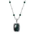 African Malachite Necklace (18 Inches) in Platinum Over Copper 69.80 ctw - Sticky add to cart bar