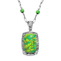 Mojave Green Turquoise 44.65 ctw Fancy Necklace in Platinum Over Copper 18 Inches - Sticky add to cart bar