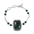 African Malachite Toggle Clasp 50.20 ctw Bracelet in 950 Copper (7.25 In) - Sticky add to cart bar