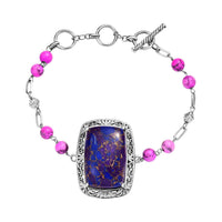 African Malachite Toggle Clasp 50.20 ctw Bracelet in 950 Copper (7.25 In)