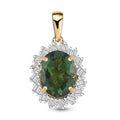 Luxoro Premium Madagascar Green Apatite and G-H I2 Diamond 3.15 ctw Verdant Blossom Pendant without Chain in 10K Yellow Gold - Sticky add to cart bar
