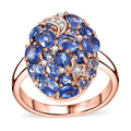 Kashmir Kyanite, White Zircon Celestial Ring in 18K Vermeil RG Over Sterling Silver (Size 8.0) 2.65 ctw - Sticky add to cart bar