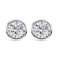 D'Joy Moissanite 1.50 ctw Solitaire Stud Earrings in Rhodium Over Sterling Silver
