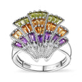GP Multi Gemstone Ring in Rhodium Over Sterling Silver (Size 10.0) 1.50 ctw - Sticky add to cart bar