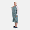 Seafoam and White Polyester Fluffy Button-up House Lounger with 2 Pocket (24"x44") - Sticky add to cart bar