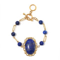 Lapis Lazuli Bracelet in ION Plated YG Stainless Steel (7.50-9.0In) 13.00 ctw - Sticky add to cart bar
