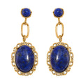 Lapis Lazuli Dangle Earrings ION Plated YG Stainless Steel 8.60 ctw - Sticky add to cart bar