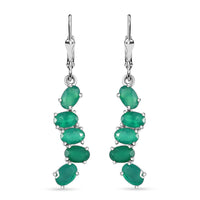 Verde Onyx 4.30 ctw Cascade of Dew Earrings in Rhodium Over Sterling Silver