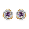 D'Joy Moroccan Rose and White Zircon 0.85 ctw Knot Stud Earrings in 18K Vermeil Yellow Gold Over Sterling Silver - Sticky add to cart bar