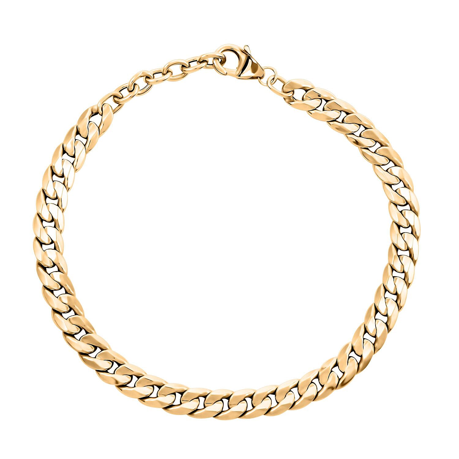 Italian Cuban Chain Bracelet in 10K Yellow Gold (7.00-8.00In) 3.34 Grams