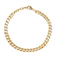 Italian Cuban Chain Bracelet in 10K Yellow Gold (7.00-8.00In) 3.34 Grams
