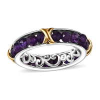 One Time Only Karis African Amethyst Ring in 18K YG Plated and Platinum Bond (Size 5.0) 4.80 ctw