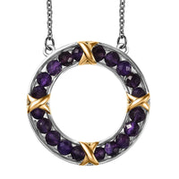 One Time Only Karis African Amethyst Necklace (18 Inches) in 18K YG Plated, Platinum Bond and Stainless Steel 6.25 ctw