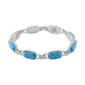 Blue Howlite, Austrian Crystal Bracelet in Silvertone (8.00 In) 36.00 ctw - Sticky add to cart bar