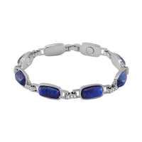 Blue Howlite, Austrian Crystal Bracelet in Silvertone (8.00 In) 36.00 ctw
