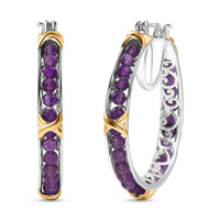 Karis African Amethyst 9.00 ctw Beaded Earrings in 18K YG Plated and Platinum Bond