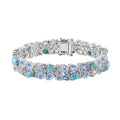 Larimar and Multi Gemstone 23.10 ctw Bracelet in Rhodium Over Sterling Silver (7.25 In) - Sticky add to cart bar