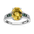 Brazilian Heliodor, Multi Gemstone Ring in Rhodium Over Sterling Silver (Size 10.0) 1.90 ctw - Sticky add to cart bar