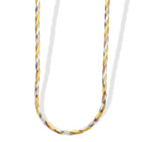 Chain Necklace in YRG and Rhodium Over Sterling Silver 4.75 Grams 20 Inches