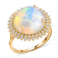 Luxoro AAA Ethiopian Welo Opal and G-H I2 Diamond 8.10 ctw Ring in 14K Yellow Gold (Size 6.0) 5.10 Grams - Sticky add to cart bar